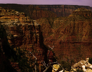 Sunset Hazy Sky Day At The Grand Canyon Arizona