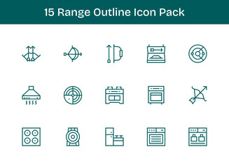 15 Outline Style Icons - Range Collection