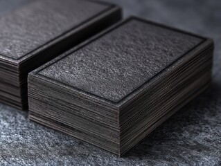 Stacks of Dark Textured Cards