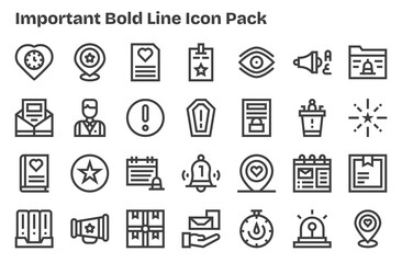 Important Visual Pack - 28 Extra Bold Line Icons