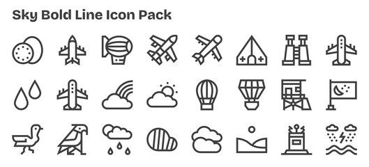 24 Bold Outline Icons - Sky Graphics