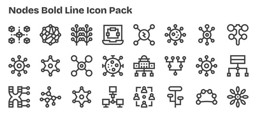 24 Bold Outline Designs - Nodes Vector Icons