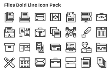 28 Extra Bold Line Designs - Files Vector Icons
