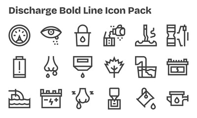 18 Bold Line Designs - Discharge Vector Icons