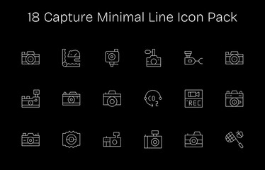 Capture Design Icons - 18 in Minimal Line Style