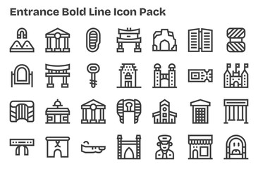 Entrance - 28 Icons in Extra Bold Line Design