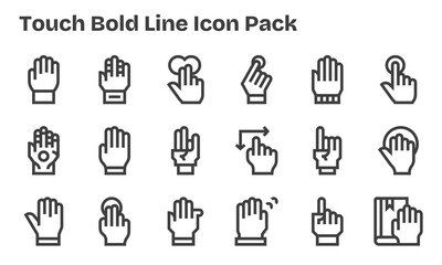 Bold Line Style Touch Icons - 18 Vectors