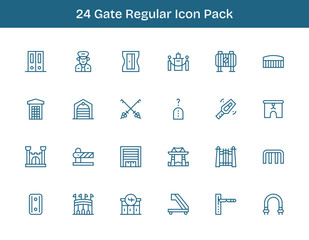 Gate Icon Collection - 24 Regular Outline Designs