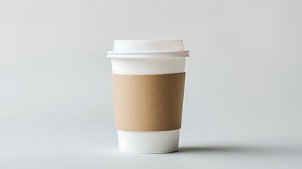 Coffee cup with sleeve mockup