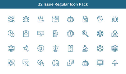 Issue Visual Pack - 32 Regular Line Icons