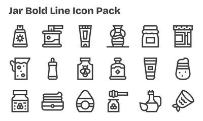 18 Bold Line Designs - Jar Vector Icons