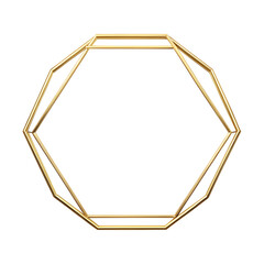 Elegant Gold Octagonal Frame; Modern, Minimalist Design; Luxury Branding Element.