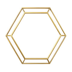 Elegant Gold Hexagonal Frame; Modern, Luxury Design; Empty Space for Text or Image.