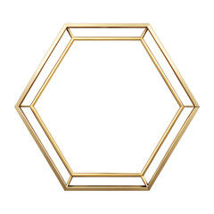 Elegant Gold Hexagonal Frame; Modern, Luxury Design; Blank Template.