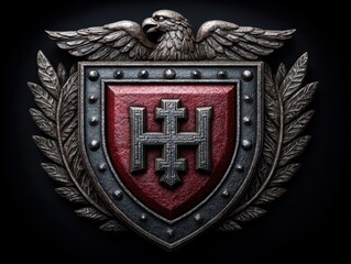Eagle Crest Shield: Medieval Emblem