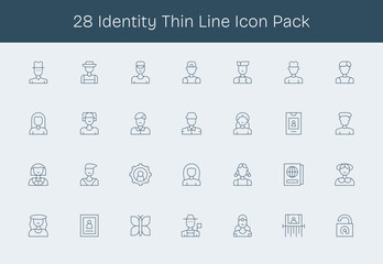 Identity Vector Set - 28 Thin Line Icons