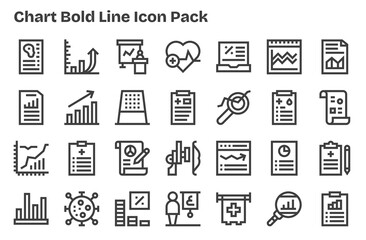 Chart Vector Set - 28 Extra Bold Line Icons