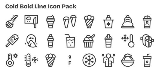 24 Bold Outline Icons - Cold Graphics