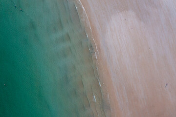 Aerial drone view of waves