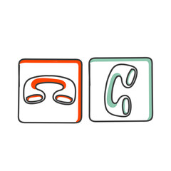 call accept and decline icon om doodle hand drawing