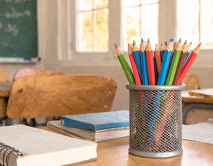 pencil case filled with pencils, pens, and erasers