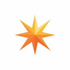Fototapeta premium Golden Eight Pointed Star Symbol Illustration