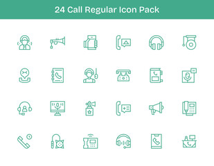 24 Icons for Call in Regular Outline Format
