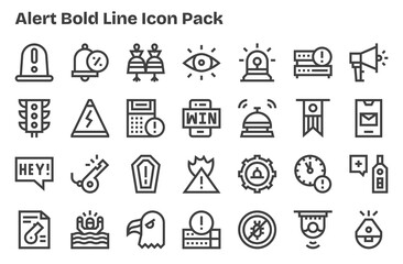 28 Extra Bold Line Vectors for Alert Theme