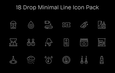 Drop Icon Set - 18 Minimal Line Graphics