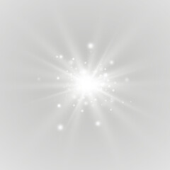 png magical star burst with glowing light flash shine bright isolated overlay sparkle silver decoration transparent vector energy background holiday sun beam art abstract explosion © ANATOLII