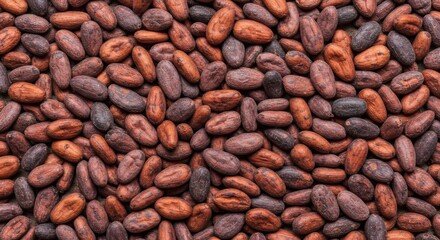 Rich Cocoa Bean Harvest Aromatic pile of raw beans for chocolate.