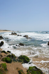 The beach view in Miramar, Porto, Portugal