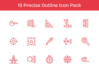 Precise Visual Pack - 15 Outline Icons