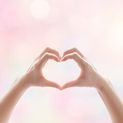 Obraz premium Hands Forming Heart Shape – Symbol of Love, Care, and Kindness