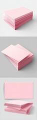 Pink Paper Stack Mockup