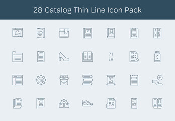 Fototapeta premium Catalog - 28 Thin Line Vector Illustrations