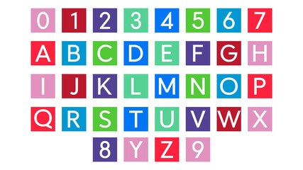 Colorful Alphabet Letters for Kids Learning. For design of children's books.  PNG format.