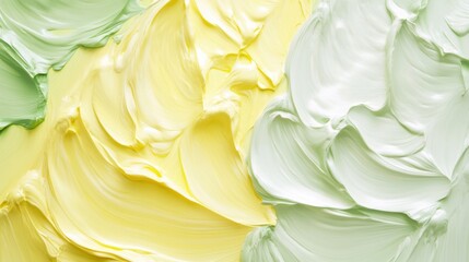 Obraz premium background of a palette of paint strokes in yellow and light green shades
