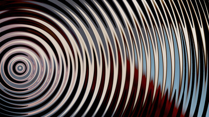 Abstract rippling water surface with chrome reflections for topics on sound, data, and technology