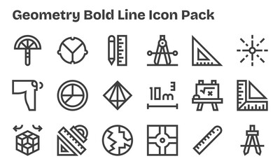 Geometry Vector Set - 18 Bold Line Icons