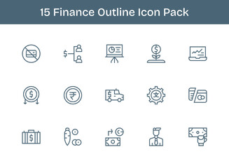 Finance Visual Pack - 15 Outline Icons