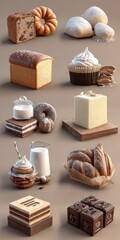 Sweet Bakery Goods & Milk