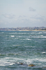 The beach view in Miramar, Porto, Portugal