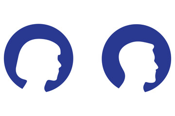 Silhouettes male and female. Profiles of abstract people. Unknown or anonymous person vector design and illustration