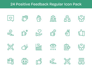 24 Regular Outline Vectors for Positive Feedback Theme