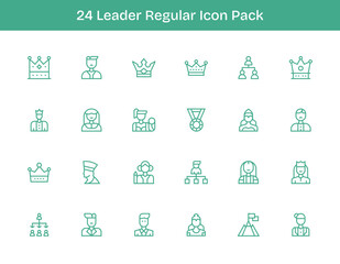 Fototapeta premium Leader Icon Collection - 24 Regular Outline Designs
