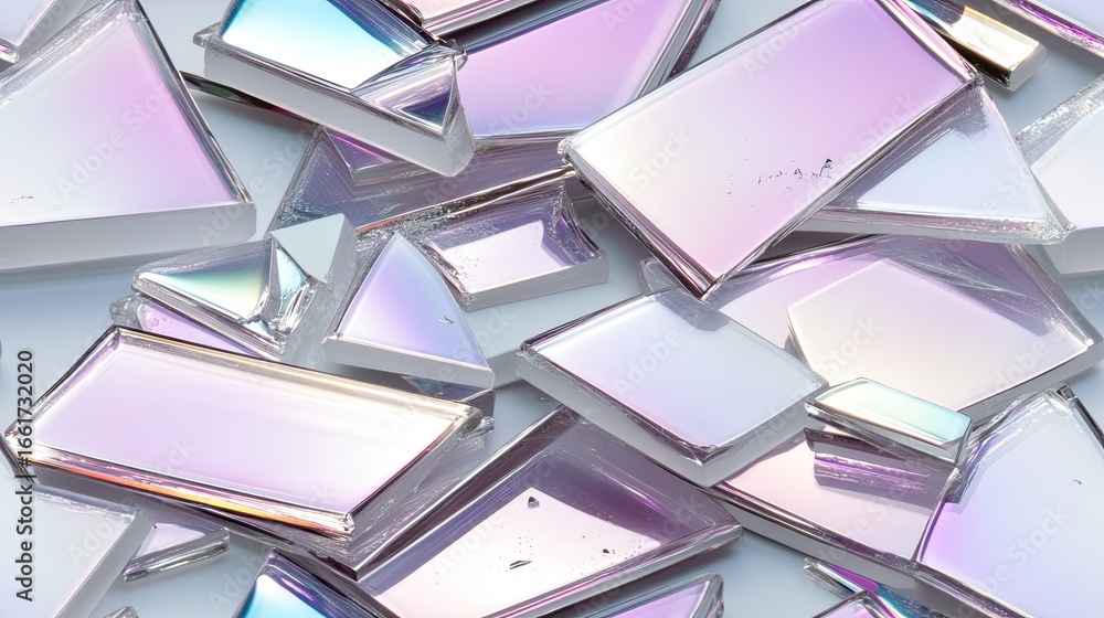 Poster delicate fragments of iridescent glass create a captivating seamless texture, reflecting light with 