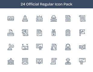 Official - 24 Icons in Regular Outline Design