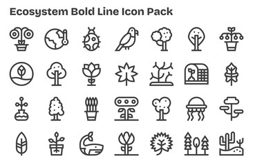 Ecosystem Icon Collection - 28 Extra Bold Line Designs