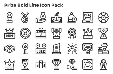 28 Prize Icons in Extra Bold Line Aesthetic